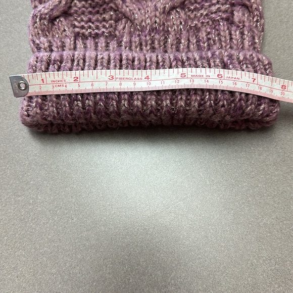 Mauve, white and silver stocking cap one size - Picture 2 of 4